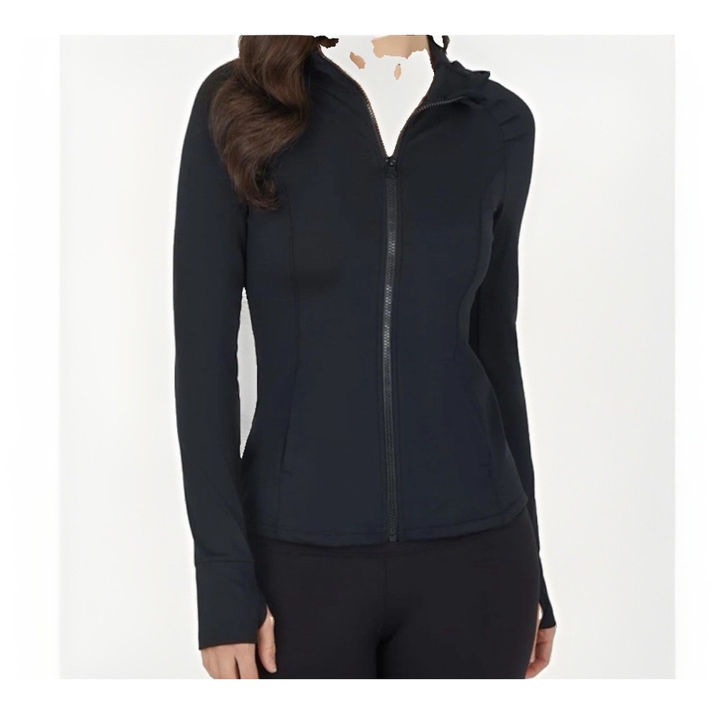 YOGALICIOUS LUX Navy Ultrasoft Full-Zip Active Workout Jacket Size L Yoga
